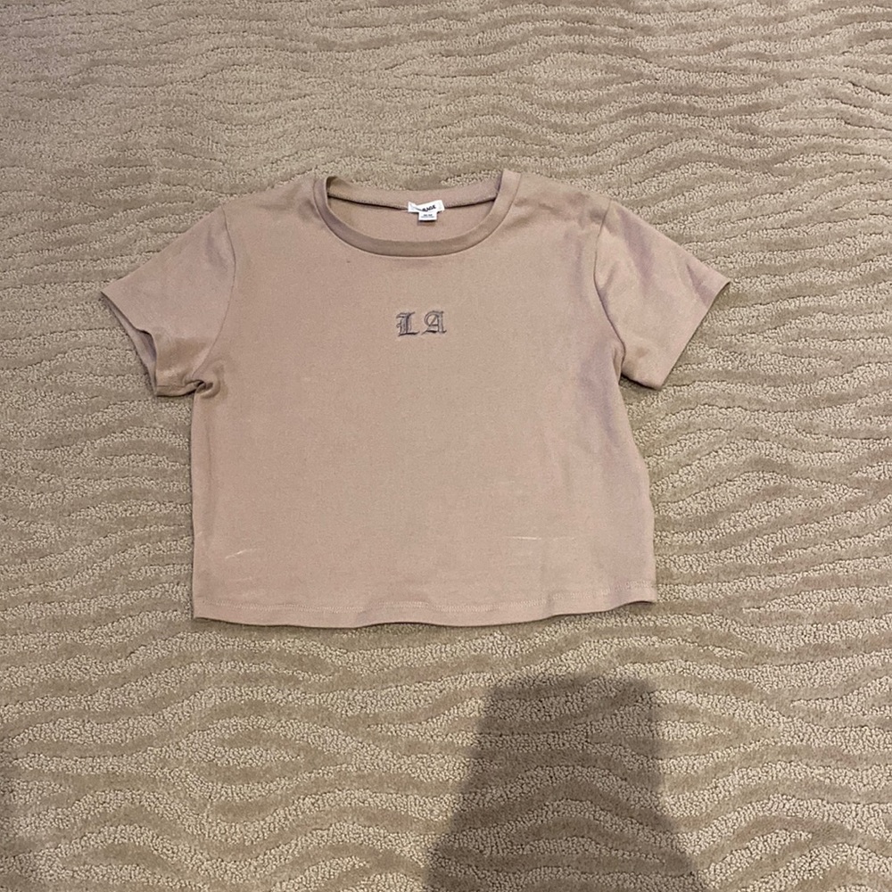 garage graphic embroidery crop top